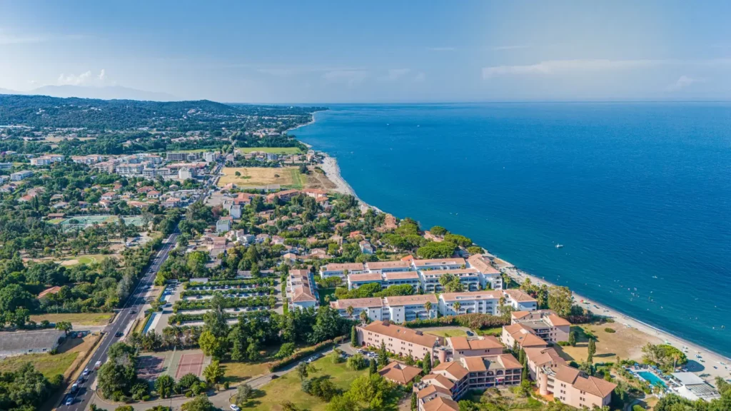 Moriani plage vue en drône